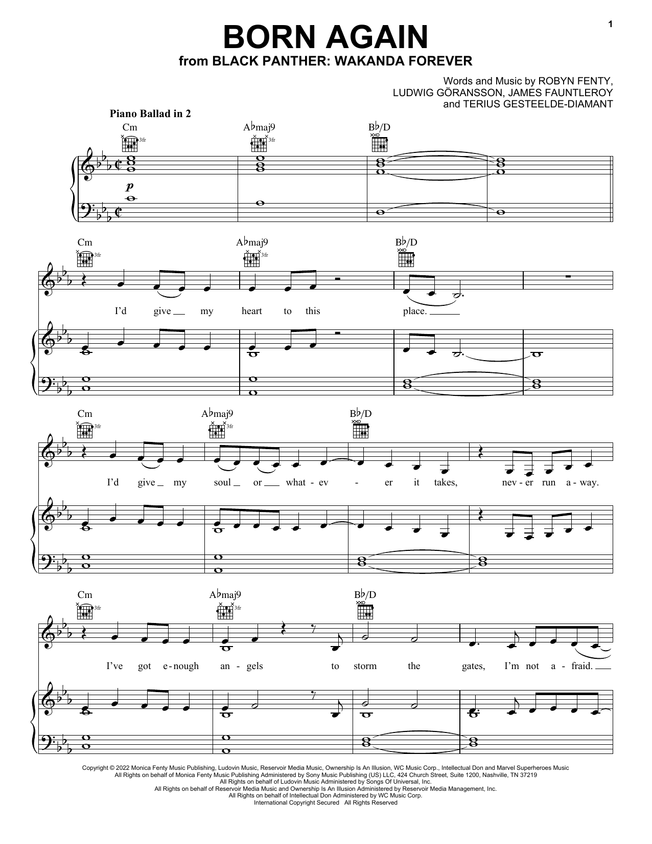 Produktbild zu: Born Again (from Black Panther: Wakanda Forever)
