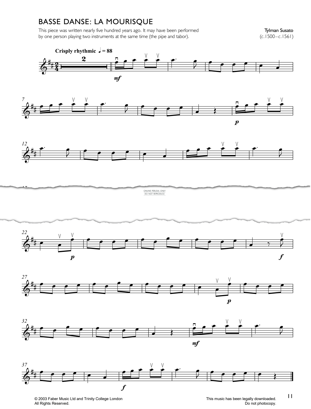 Produktgalerie: Seite 1 von 1 Basse Danse: La Mourisque, Tylman Susato, Klavier, Violine