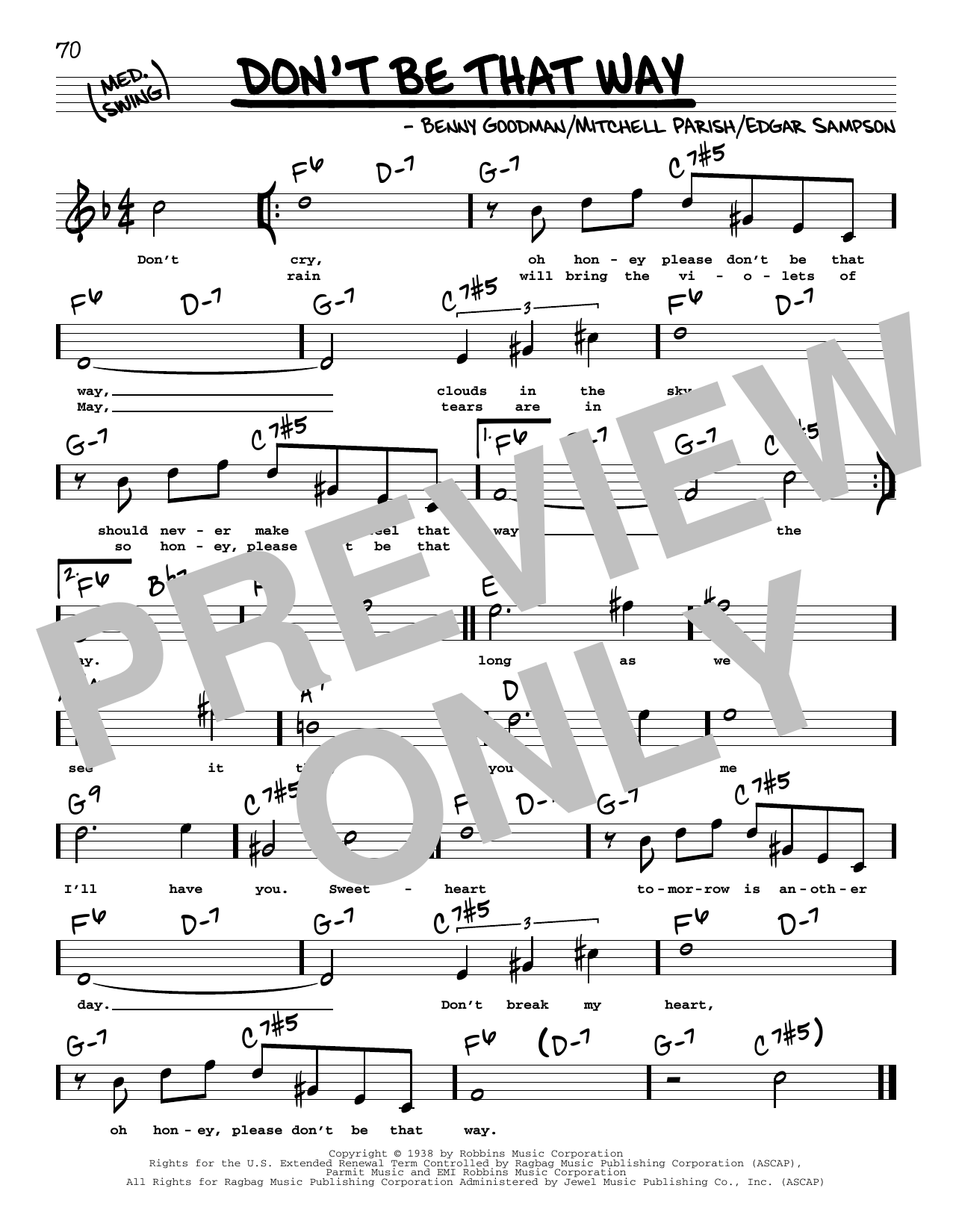 Produktbild zu: Don't Be That Way (High Voice)