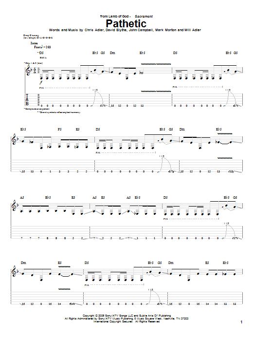 Produktgalerie: Seite 1 von 1 Pathetic, Lamb Of God, Gitarre