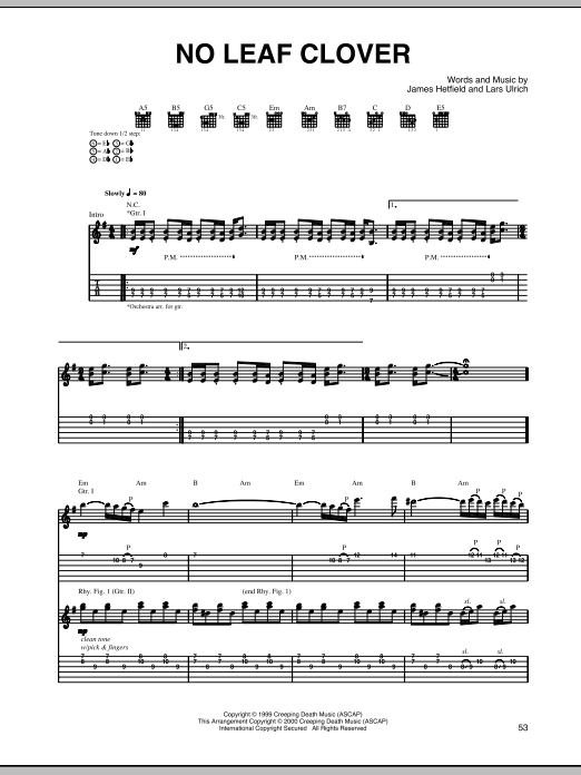 Produktgalerie: Seite 1 von 1 No Leaf Clover, Metallica, Gitarre