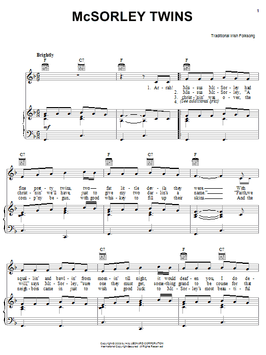 Product gallery: Page 1 of 1 McSorley Twins, Irish Folksong