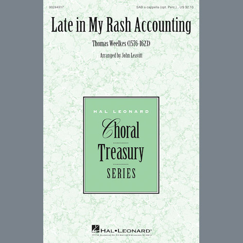 cover: Late In My Rash Accounting, John Leavitt, Chor