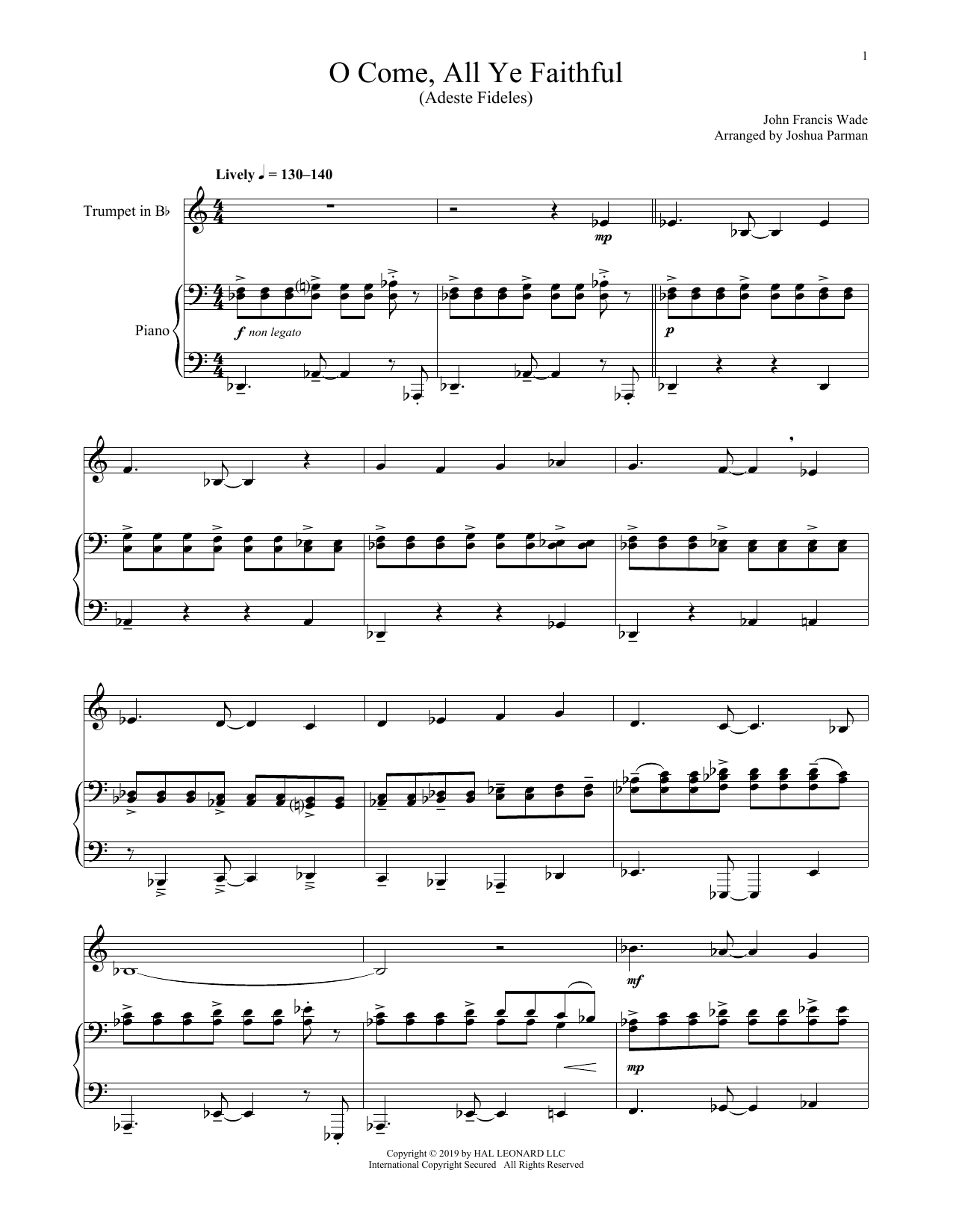 Produktgalerie: Seite 1 von 1 O Come, All Ye Faithful, Christmas Carol, Horn, Klavier