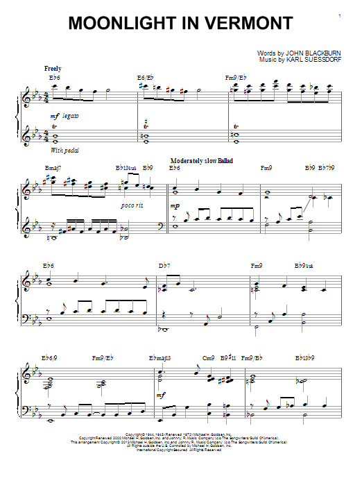 Product picture to: Moonlight In Vermont (arr. Brent Edstrom)