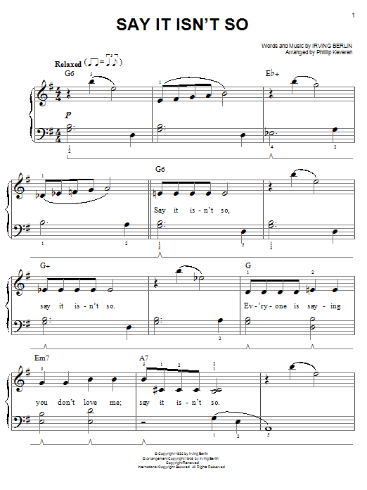 Produktbild zu: Say It Isn't So (arr. Phillip Keveren)