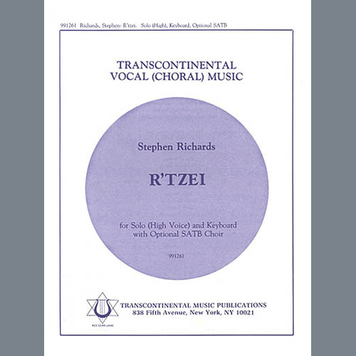 cover: R'Tzei (for Solo High Voice with optional SATB Choir), Stephen Richards, Chor