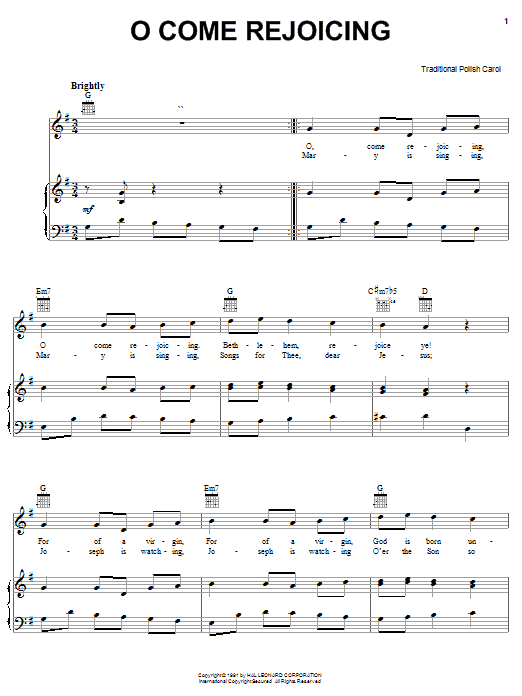 Product gallery: Page 1 of 1 O Come Rejoicing, Traditional Polish Carol
