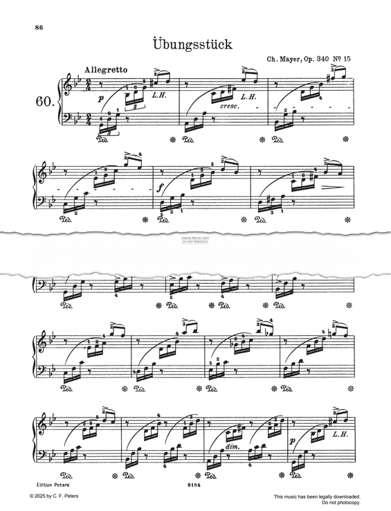 Produktgalerie: Seite 1 von 1 Übungsstück, Op. 340, Nr. 15, Charles Mayer, Klavier