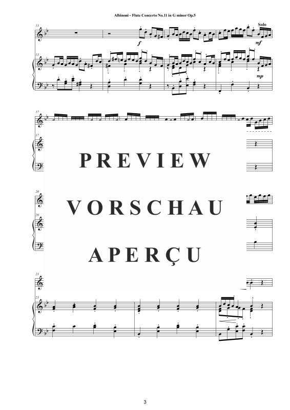 Product gallery: Page 4 of 11 Flute Concerto No.11 in G-Moll Op.5, , Flute and Piano/Harpsichord