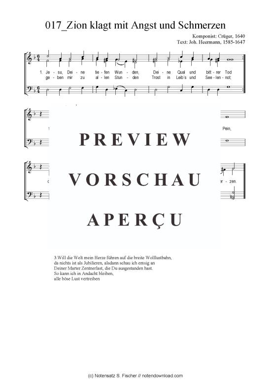 Produktbild zu: Zion klagt mit Angst und Schmerzen Crüger, 1640 / Joh. Heermann, 1585-1647