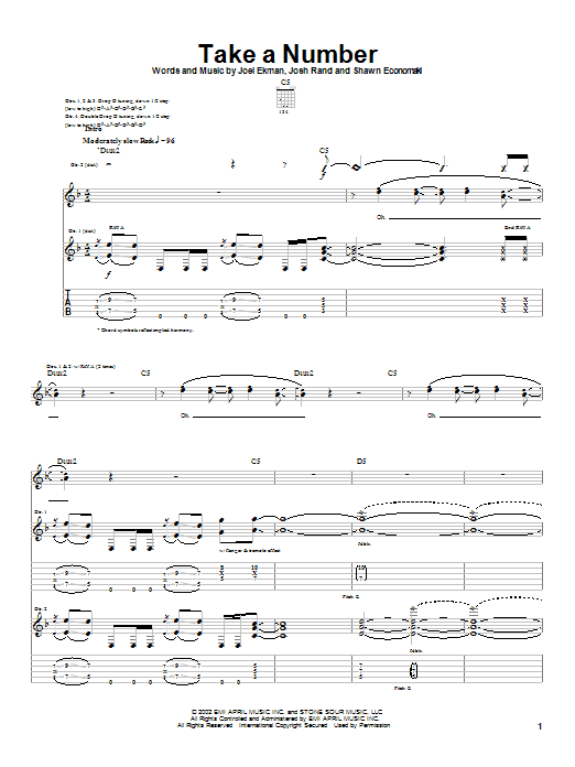 Produktgalerie: Seite 1 von 1 Take A Number, Stone Sour, Gitarre