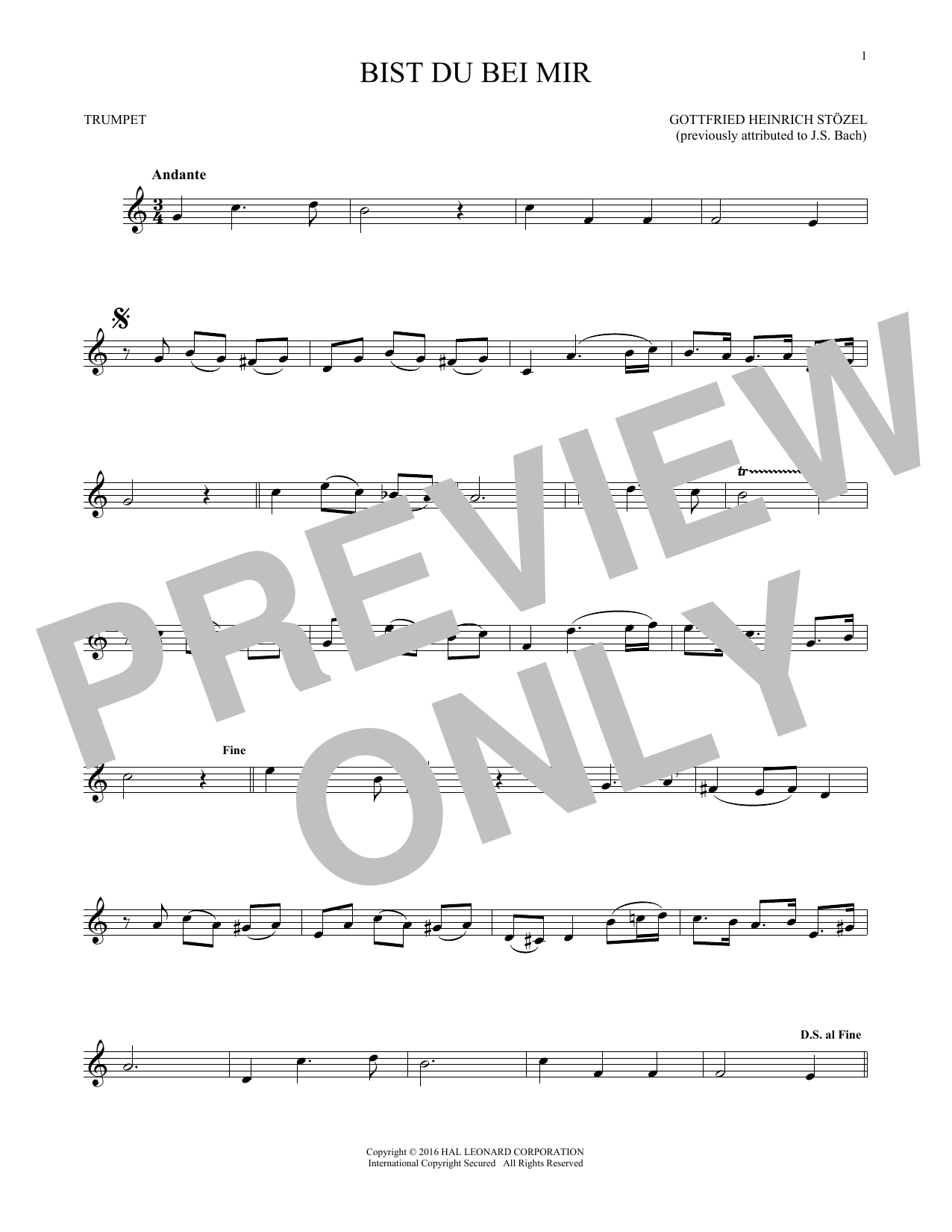 Produktgalerie: Seite 1 von 1 Bist du bei mir (You Are With Me), Johann Sebastian Bach, Trompete