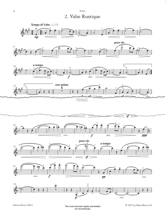 Product picture to: Valse Rustique (from 'Four Characteristic Waltzes Op.22')
