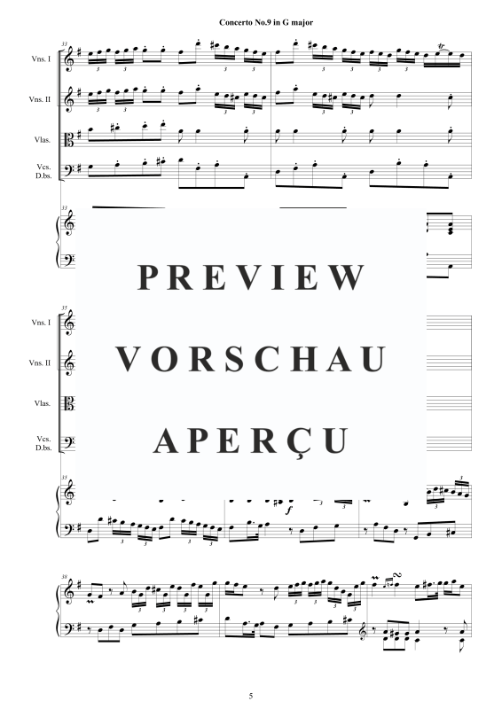 Produktgalerie: Seite 6 von 11 Cembalo Konzert Nr. 9 in G-Dur, , Cembalo und Streichorchester