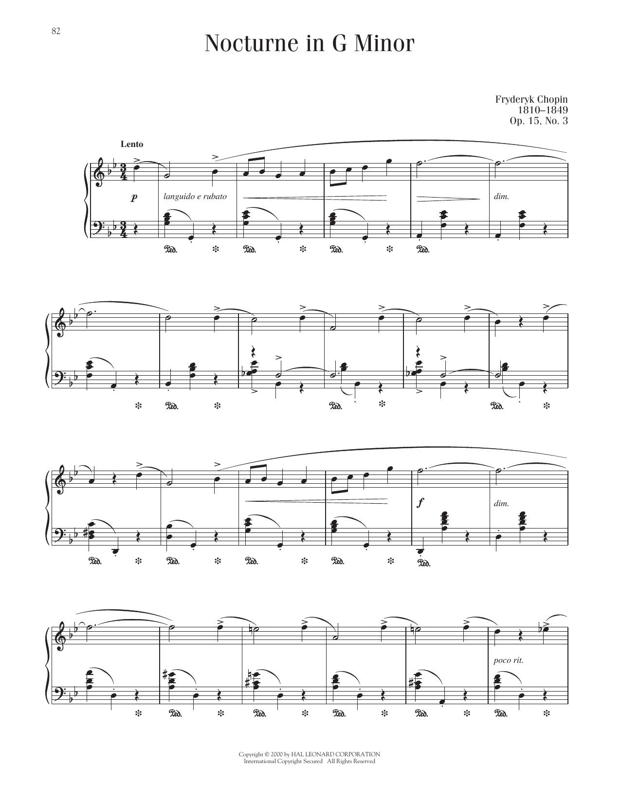 Product picture to: Nocturne In G Minor, Op. 15, No. 3