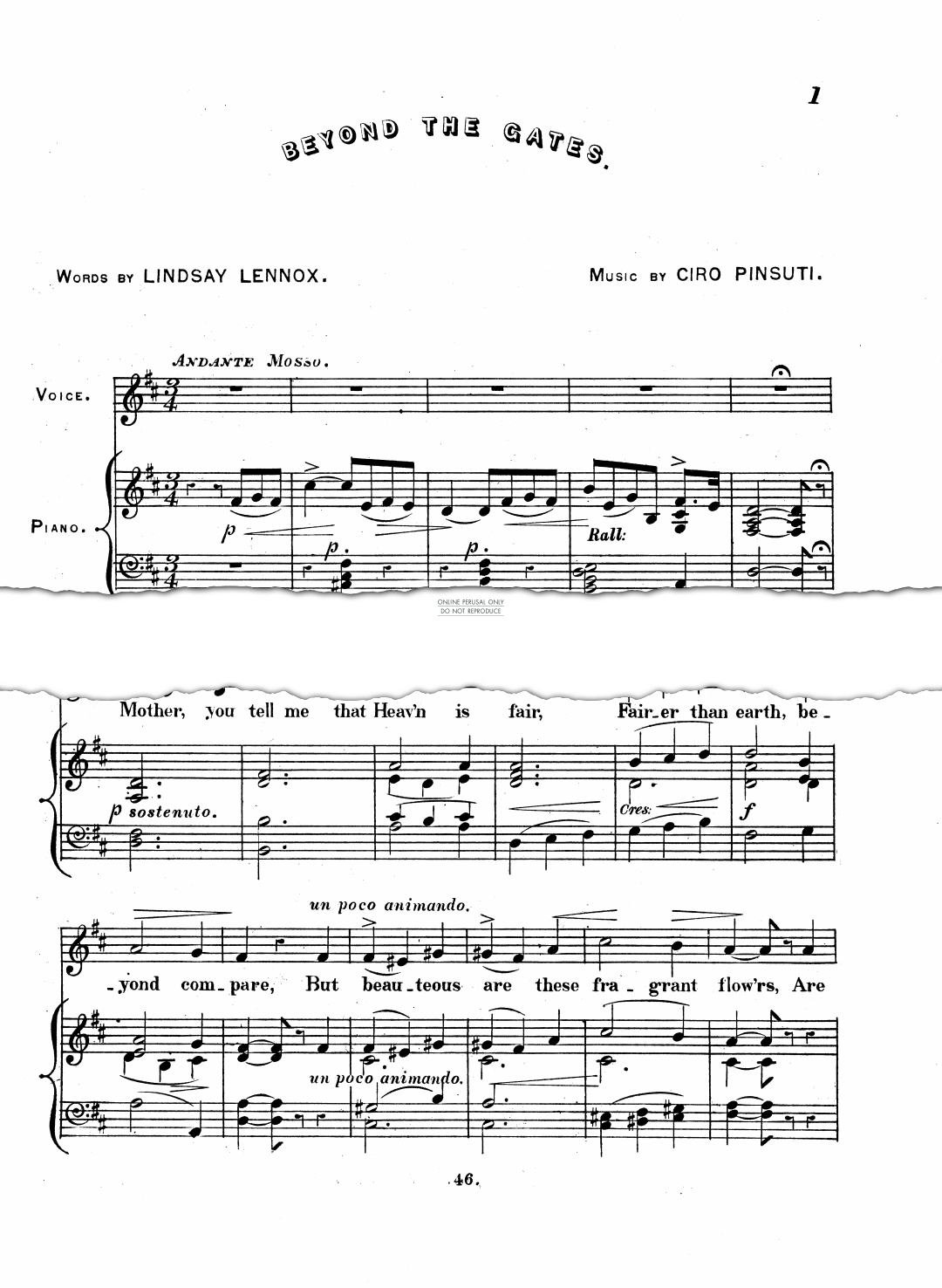 Produktgalerie: Seite 1 von 1 Beyond The Gates, Ciro Pinsuti, Gesang, Klavier