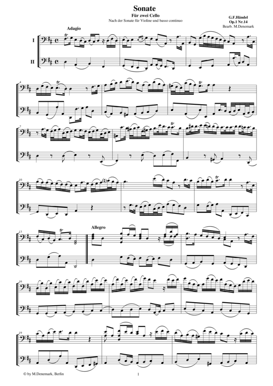 Sonate für zwei Celli op.1 Nr.14