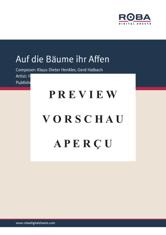 Product gallery: Page 2 of 4 Auf Die Bäume Ihr Affen , , Piano and Voice