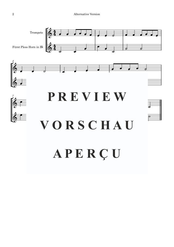 gallery: Lasst uns froh und munter sein, , Duett für Trompete in B und Plesshorn/Trompete in B