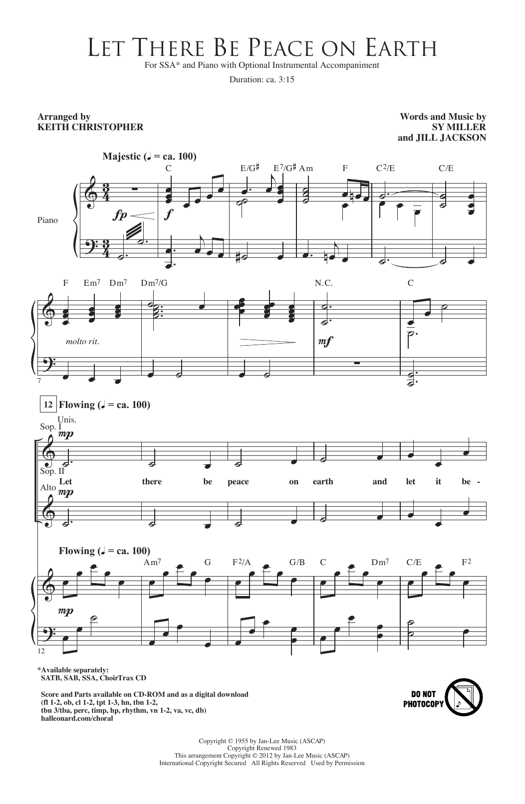 Produktgalerie: Seite 1 von 1 Let There Be Peace On Earth (arr. Keith Christopher), Sy Miller and Jill Jackson, Chor
