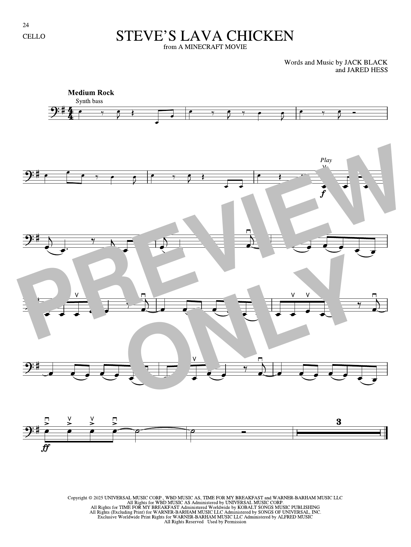 Produktgalerie: Seite 1 von 1 Steve's Lava Chicken (from A Minecraft Movie), Jack Black, Violoncello