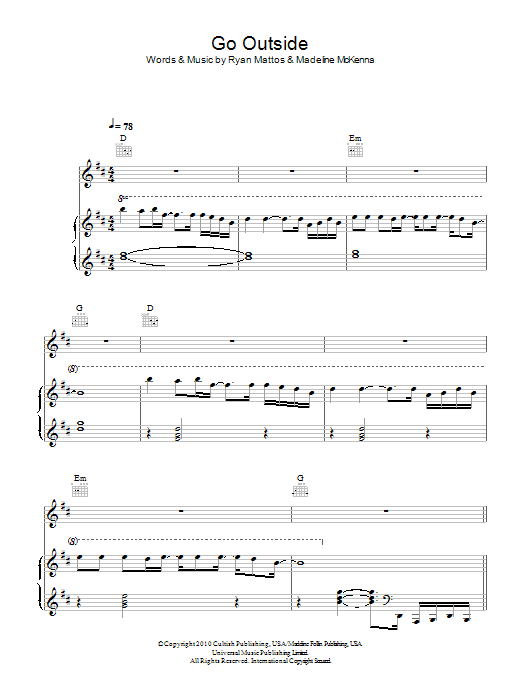 Produktgalerie: Seite 1 von 1 Go Outside, Cults, Gesang, Gitarre, Klavier