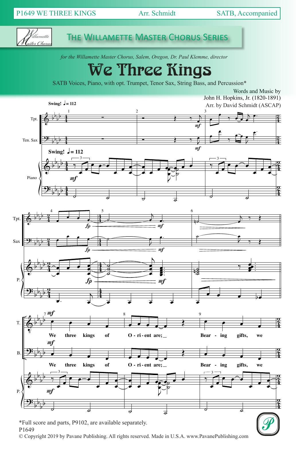 Produktbild zu: We Three Kings (arr. David Schmidt)