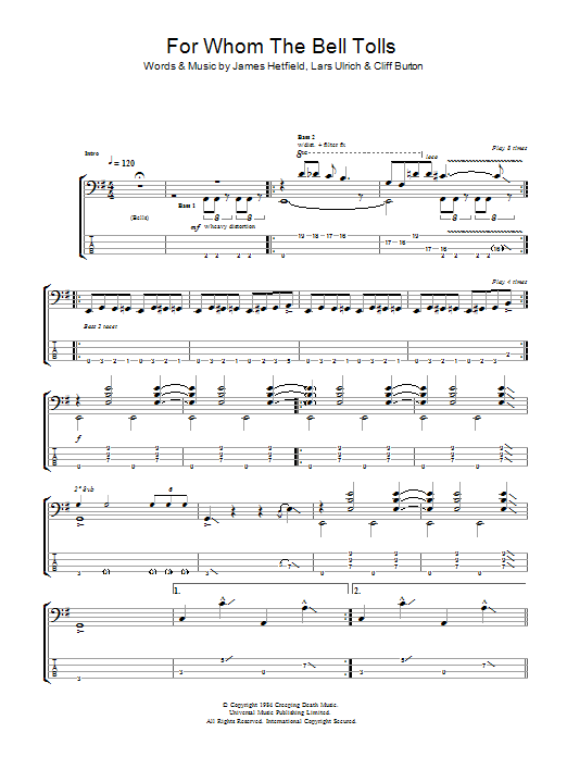 Produktgalerie: Seite 1 von 1 For Whom The Bell Tolls, Metallica