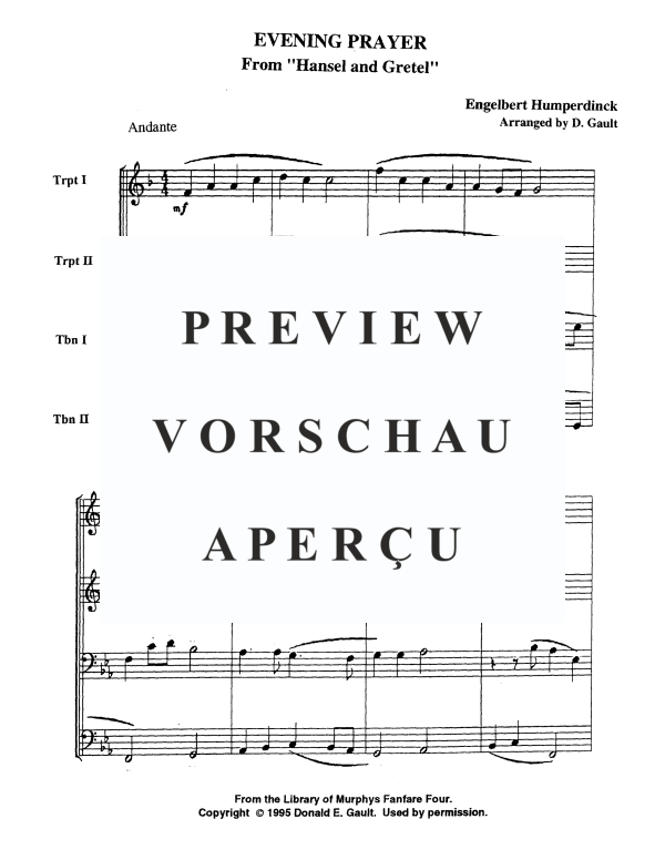 Produktgalerie: Seite 3 von 10 Abendgebet aus Hänsel und Gretel, , Blechbläser Quartett