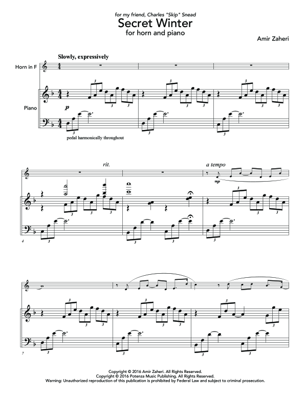 Produktgalerie: Seite 1 von 11 Secret Winter, , (Horn in F und Klavier)