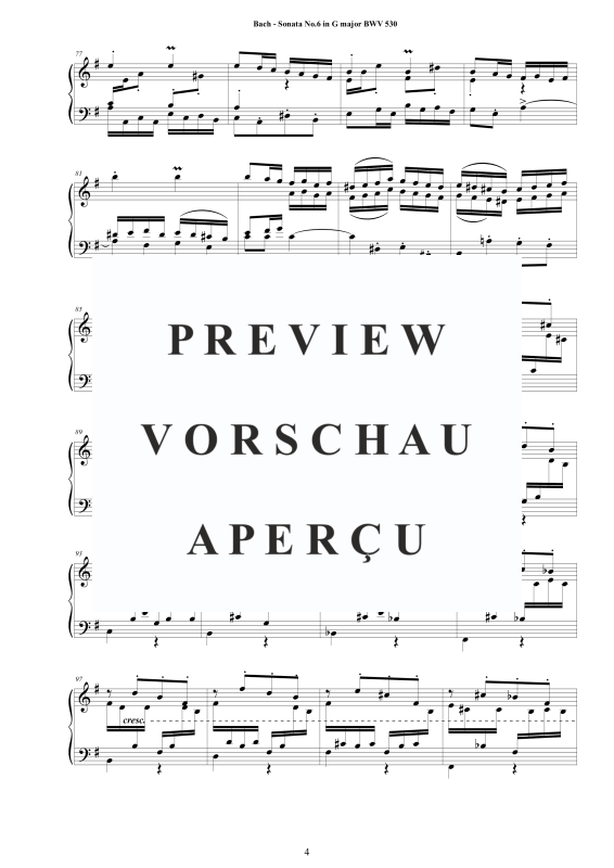 Product gallery: Page 5 of 11 Sonata No.6 in G-Dur BWV 530, , Harpsichord/Solo Piano