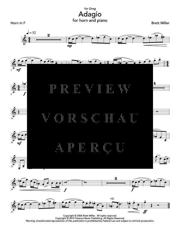 Produktgalerie: Seite 6 von 7 Adagio, , (Horn in F und Klavier)