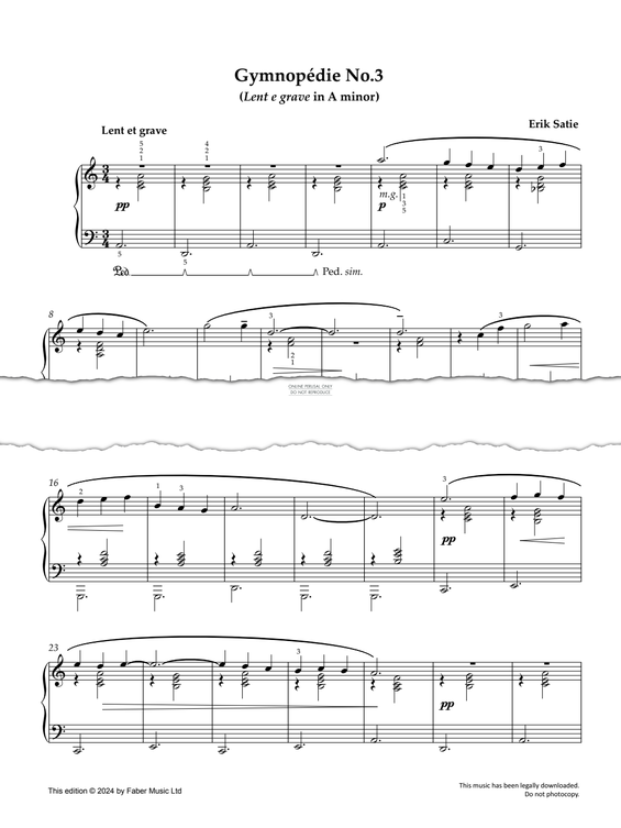 Produktbild zu: Gymnopédie No. 3 'Lent e grave in A minor'