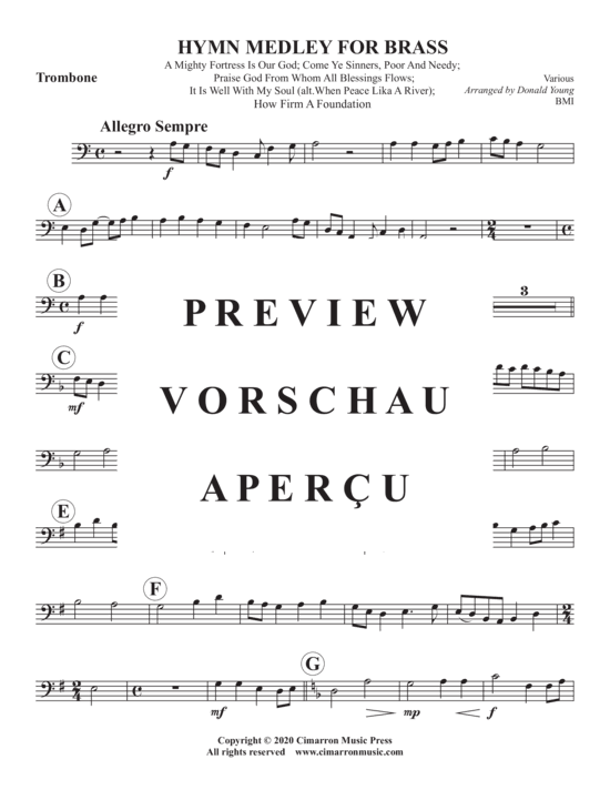 Produktgalerie: Seite 14 von 17 Hymn Medley for Brass , , (Blechbläser Quintett)