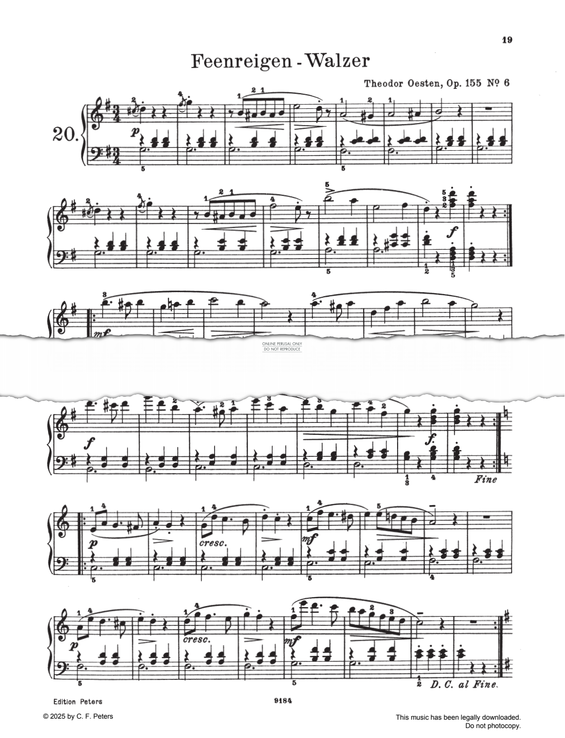 Produktgalerie: Seite 1 von 1 Feenreigen-Walzer, Op. 155, Nr. 6, Theodor Oesten, Klavier