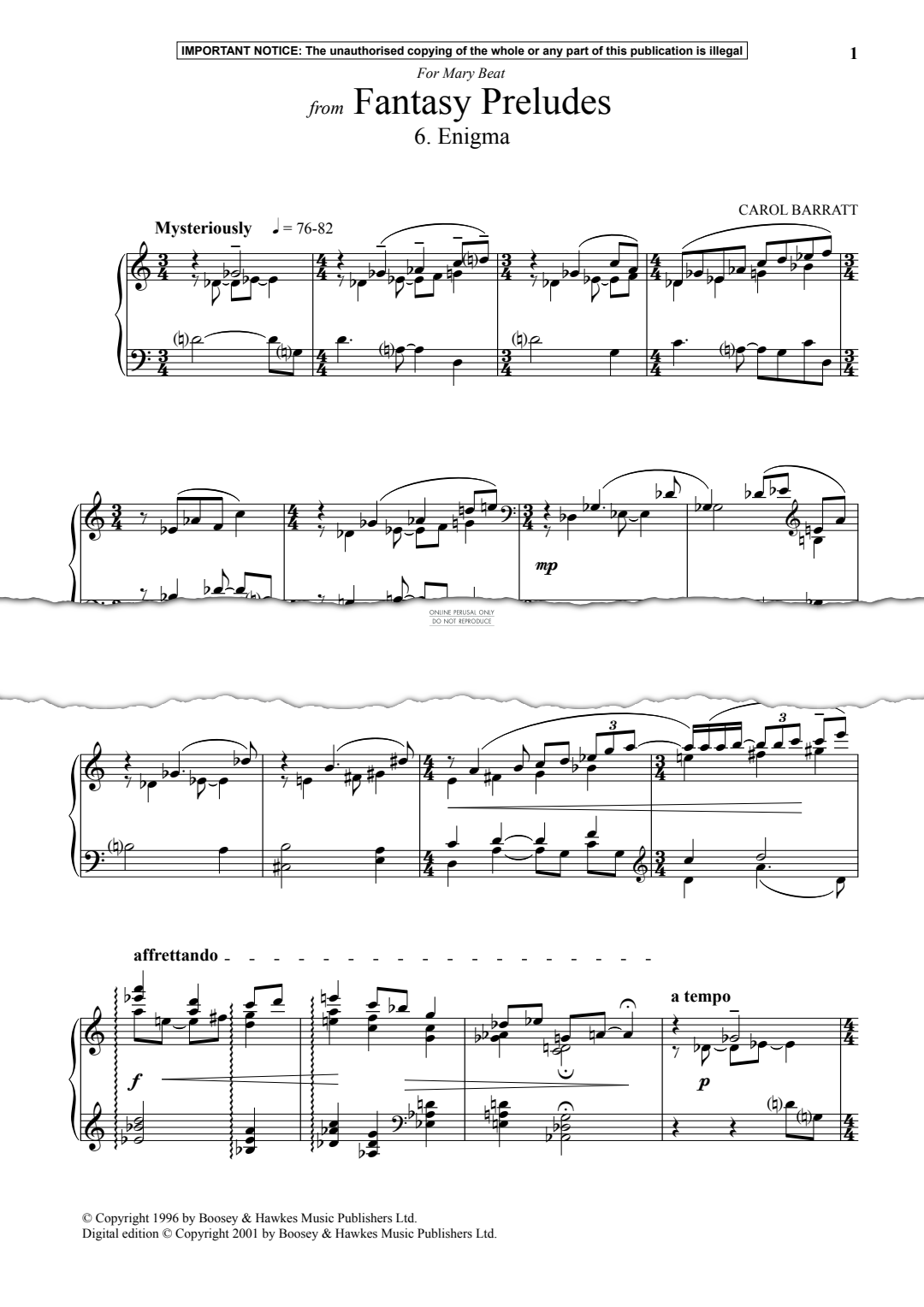 Produktgalerie: Seite 1 von 1 Enigma from Fantasy Preludes, Carol Barratt, Klavier