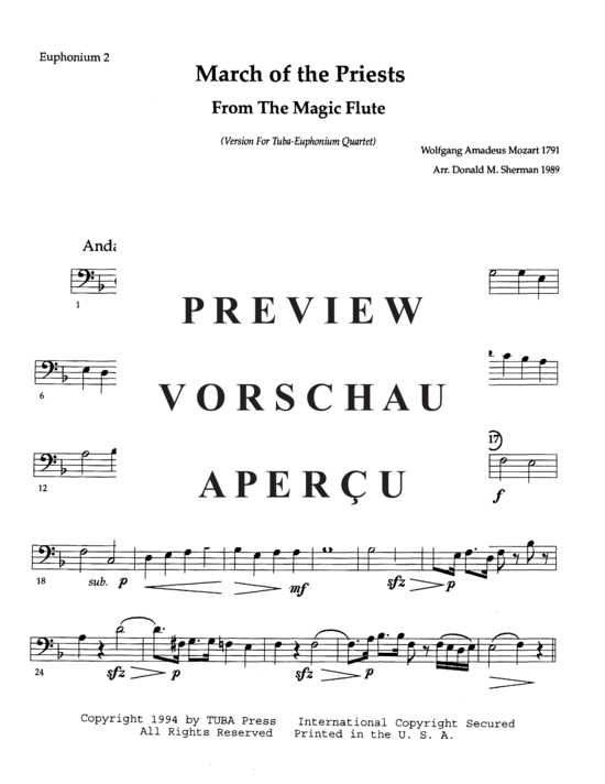 Product gallery: Page 8 of 11 March of the Priests , , (Tuba Quartett EETT)