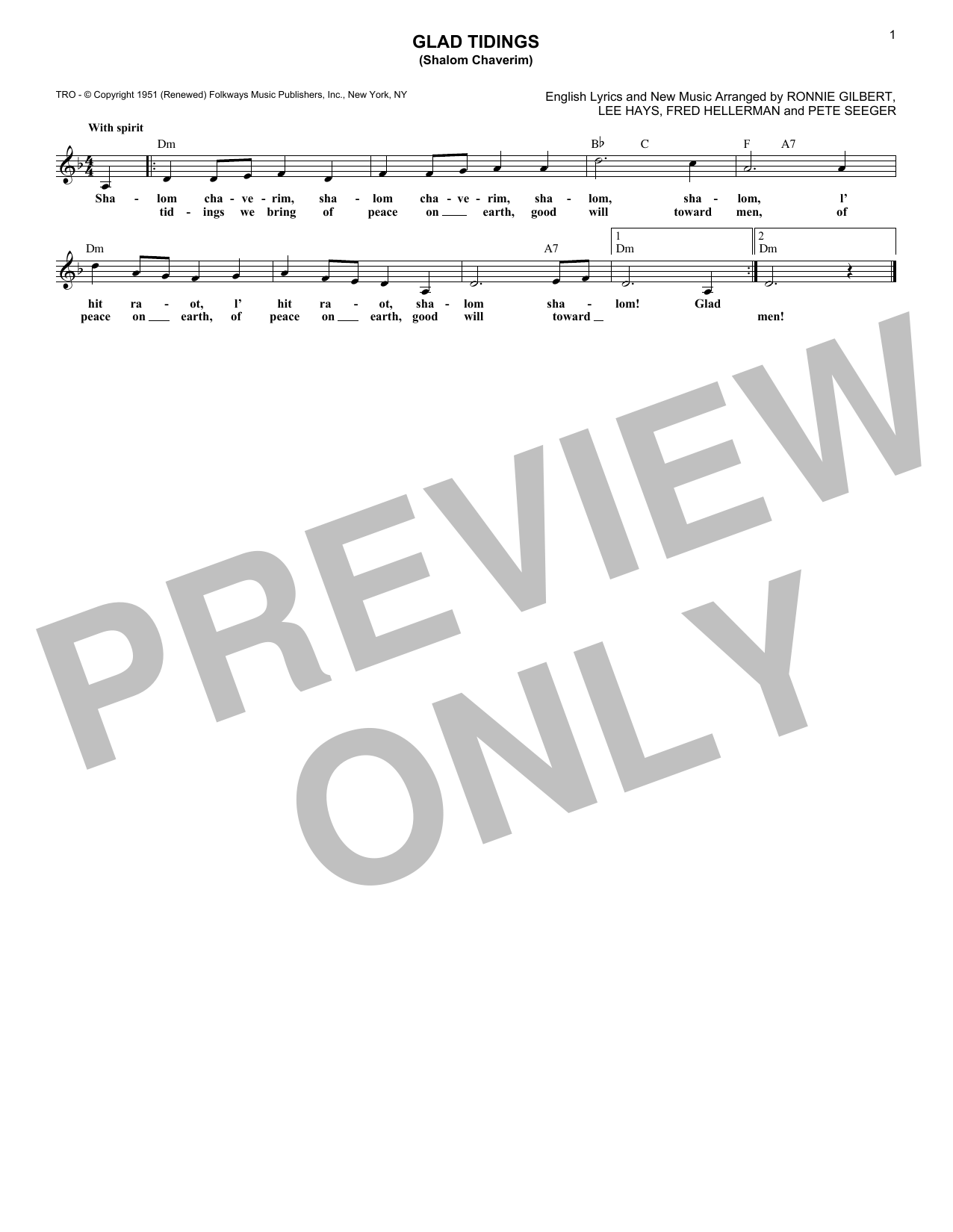 Produktbild zu: Glad Tidings (Shalom Chaverim)