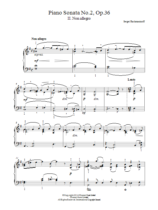 Produktbild zu: Piano Sonata No. 2, Op. 36 - 2nd Movement