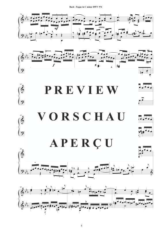 Product gallery: Page 6 of 9 Fuge in C-Moll BWV 574, , Solo Piano