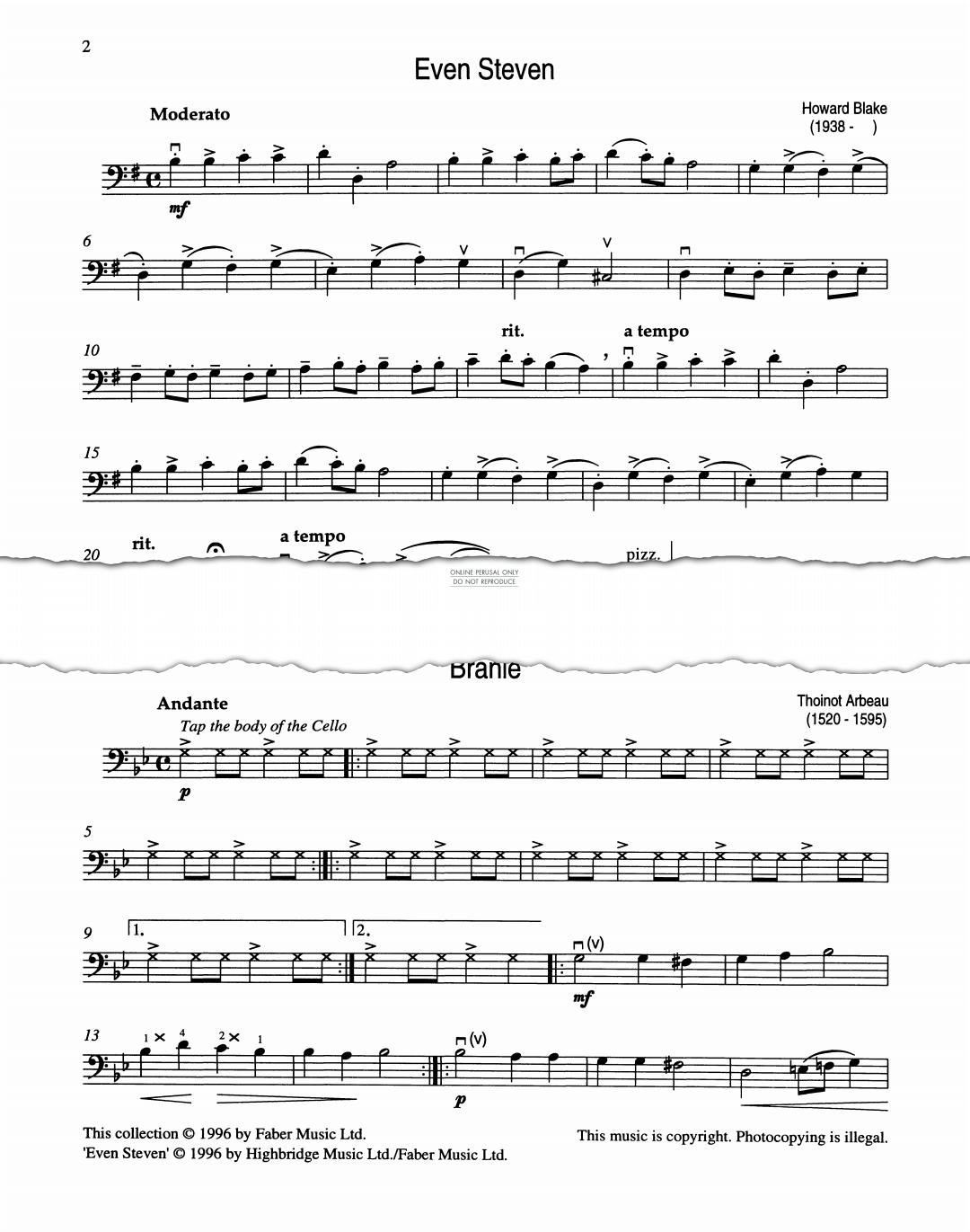 Produktgalerie: Seite 1 von 1 Branle, Thoinot Arbeau, Klavier, Violoncello