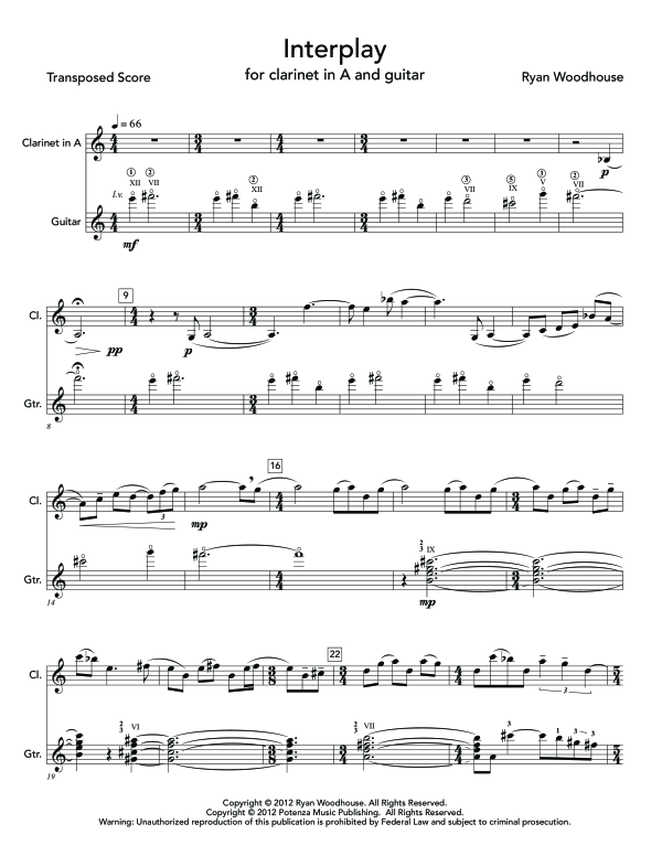 Product gallery: Page 1 of 11 Interplay, , (clarinet and guitar)