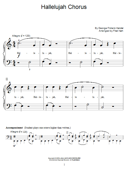 Product gallery: Page 1 of 1 Hallelujah Chorus, George Frideric Handel