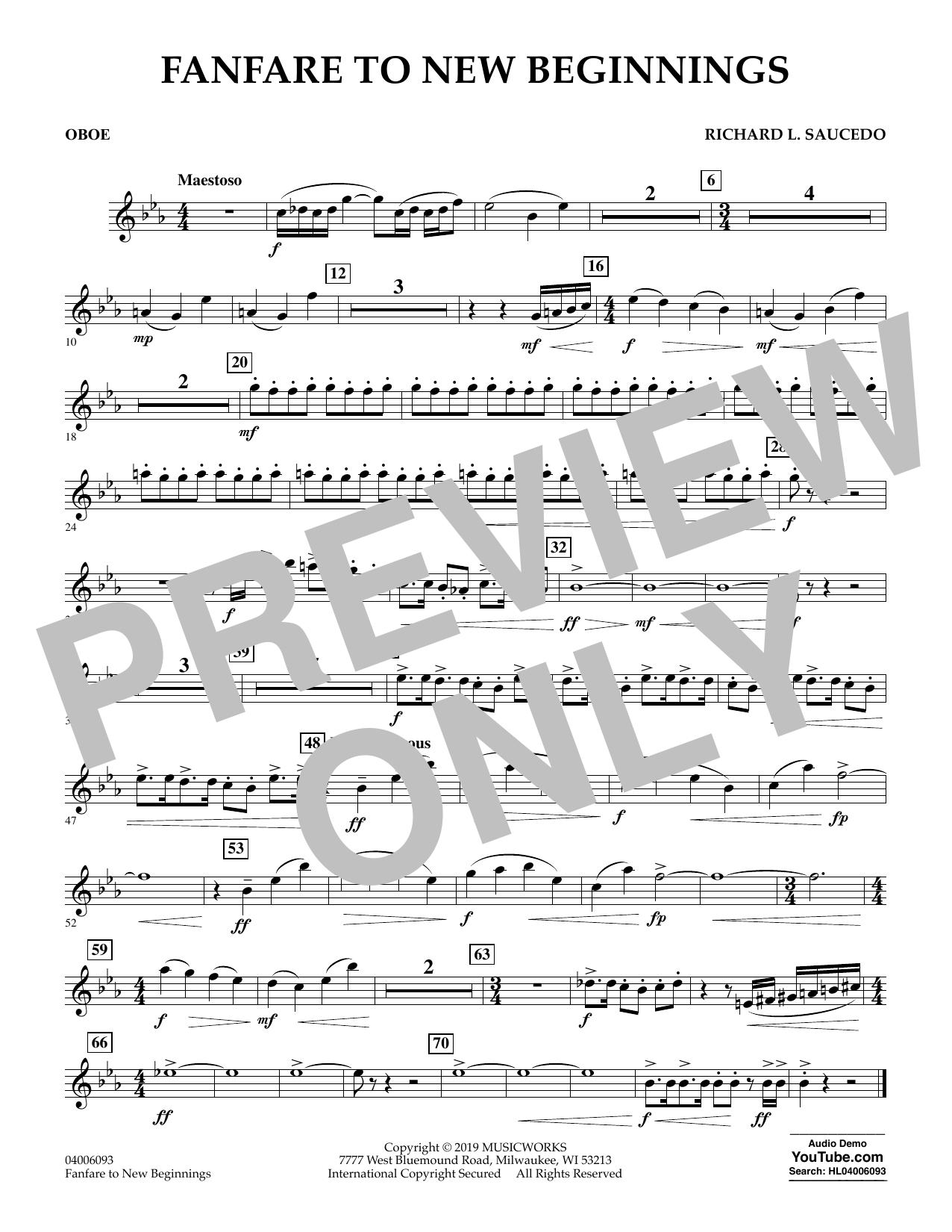 Produktbild zu: Fanfare for New Beginnings - Oboe