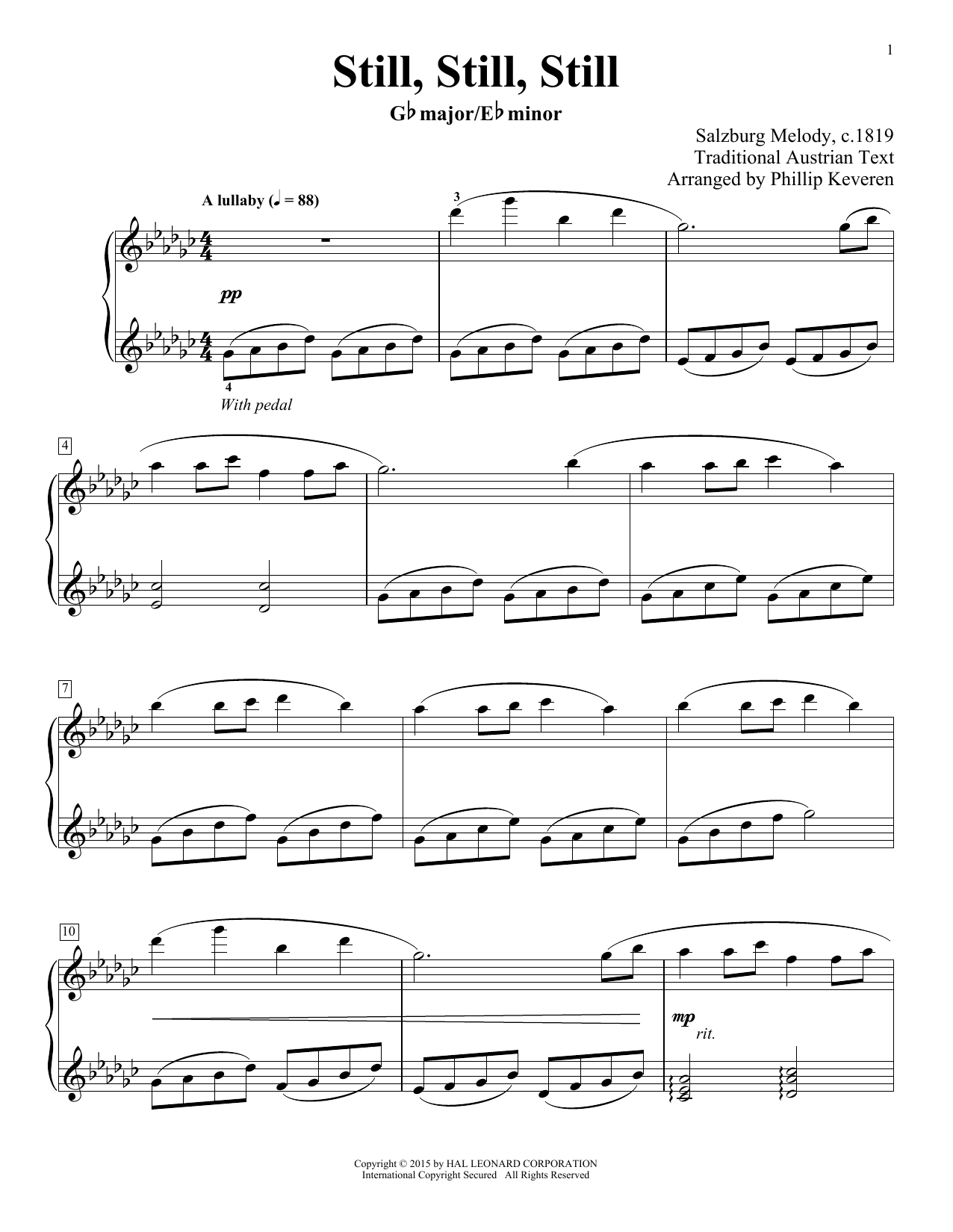 Product picture to: Still, Still, Still (arr. Phillip Keveren)