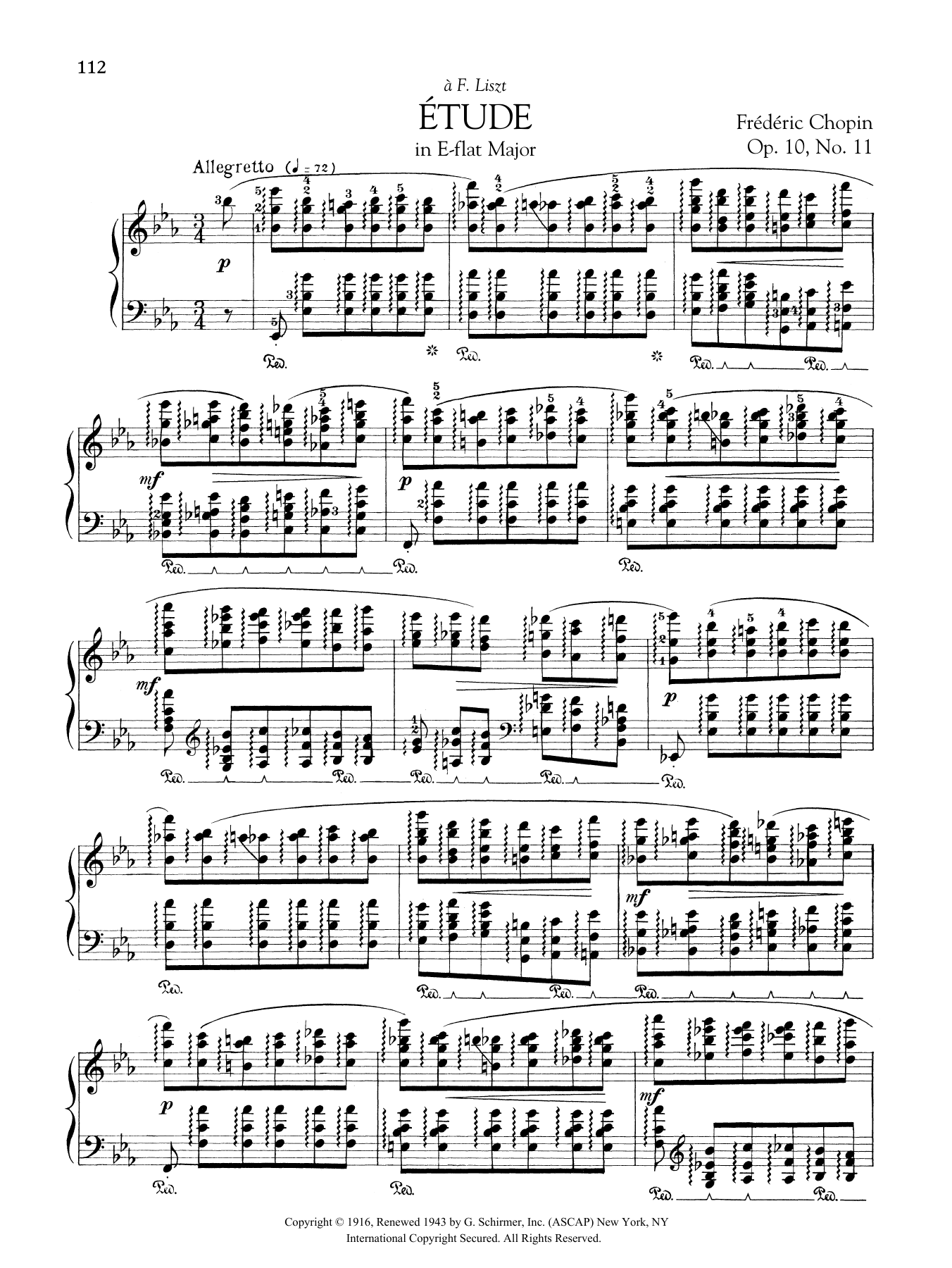 Product gallery: Page 1 of 1 Etude in E-flat Major, Op. 10, No. 11, Frédéric Chopin