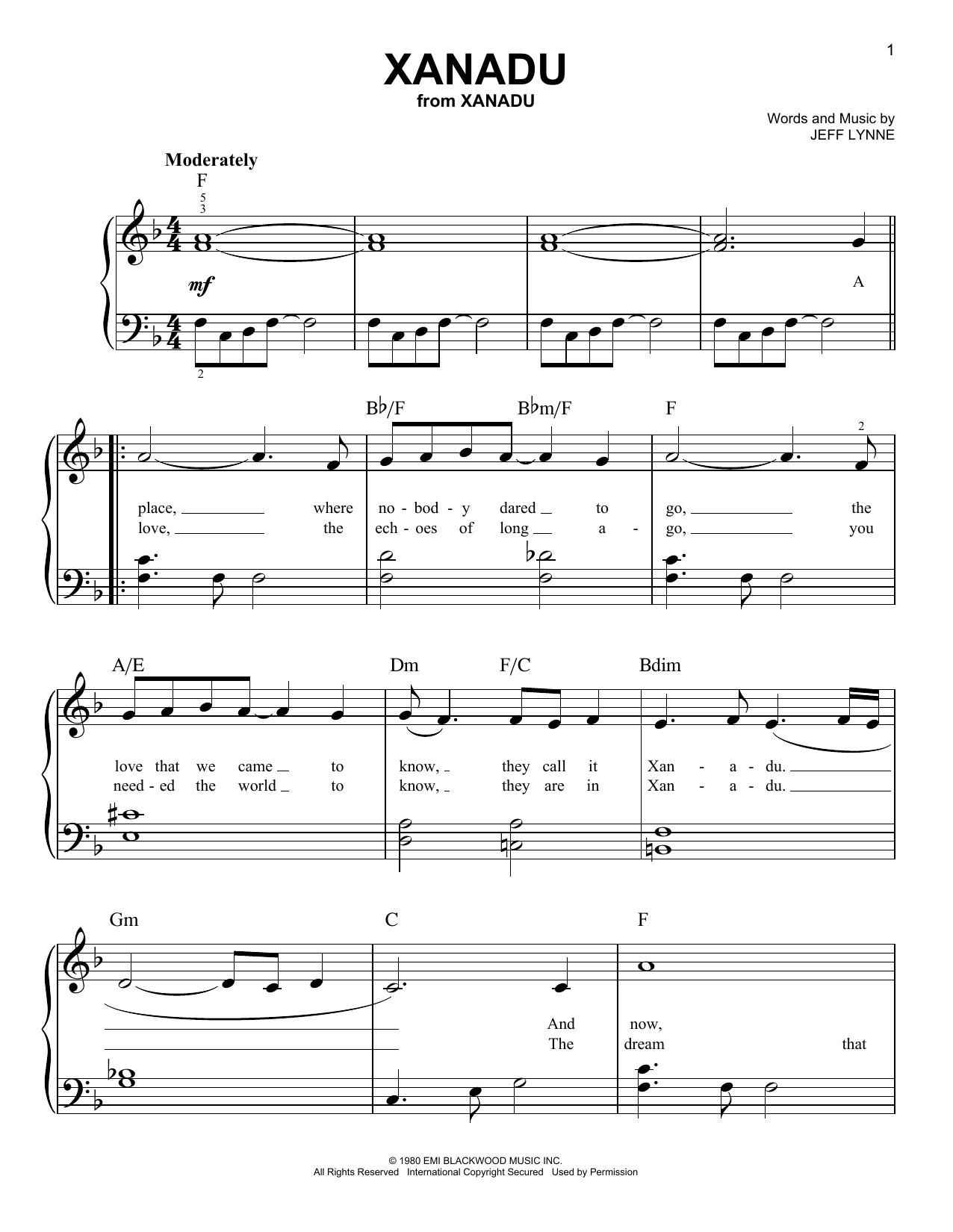 Produktgalerie: Seite 1 von 1 Xanadu, Oliva Newton-John/Electric Light Orchestra, Klavier