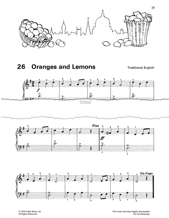 Produktgalerie: Seite 1 von 1 Oranges And Lemons, Traditional, Klavier