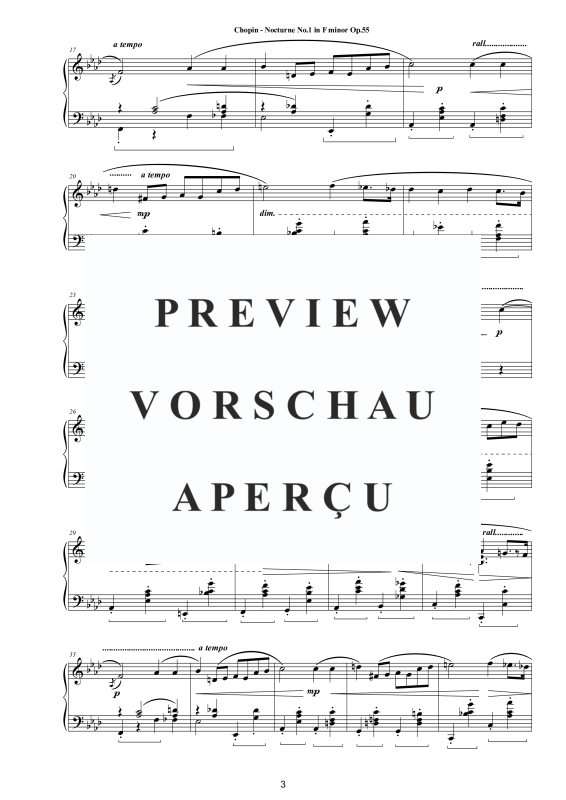 Product gallery: Page 4 of 8 Nocturne No. 1 in F Minor Op. 55, , Solo Piano